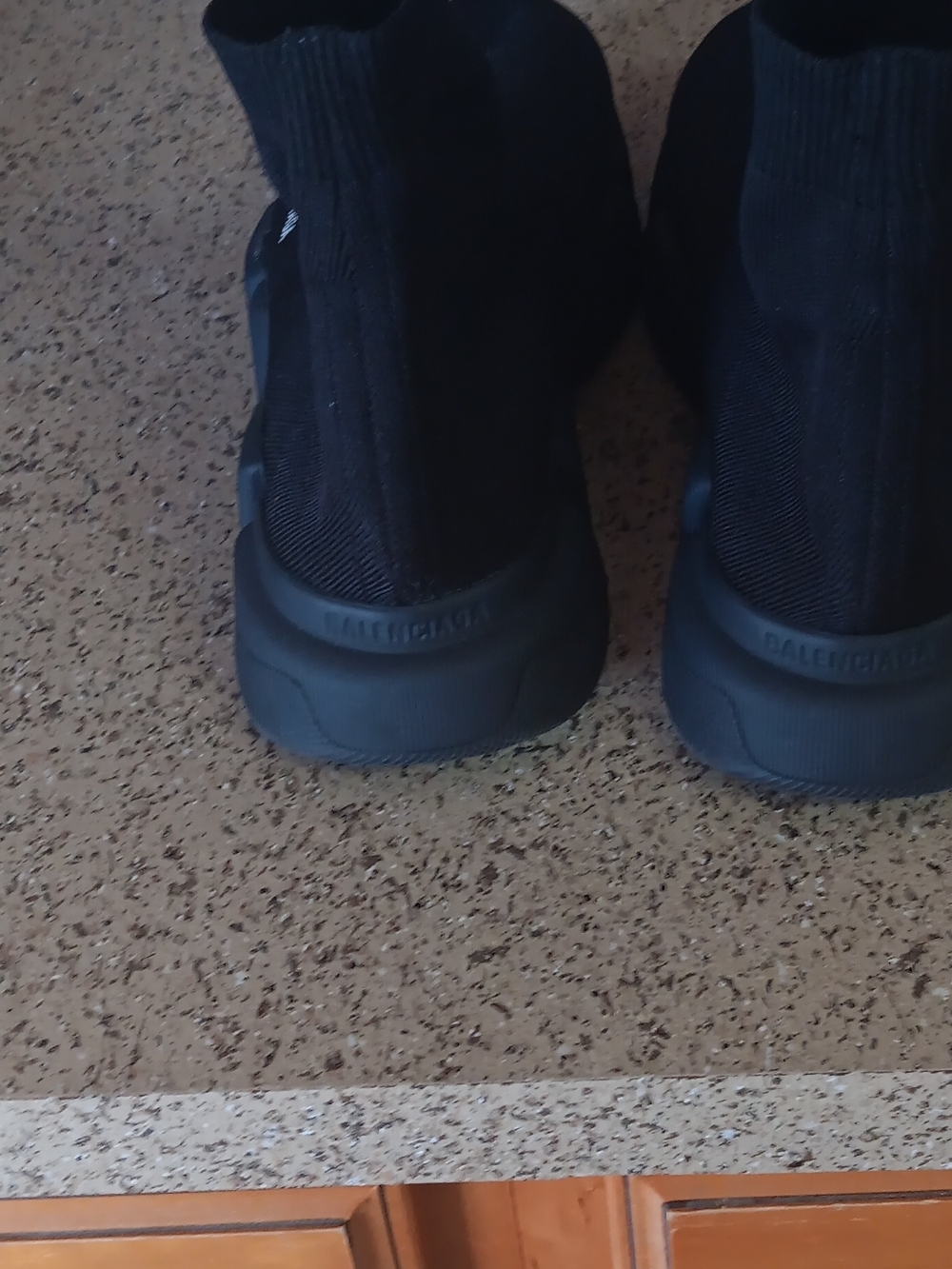 Balenciaga Men's Black Slip-On Sock Sneakers - Picture 6 of 8